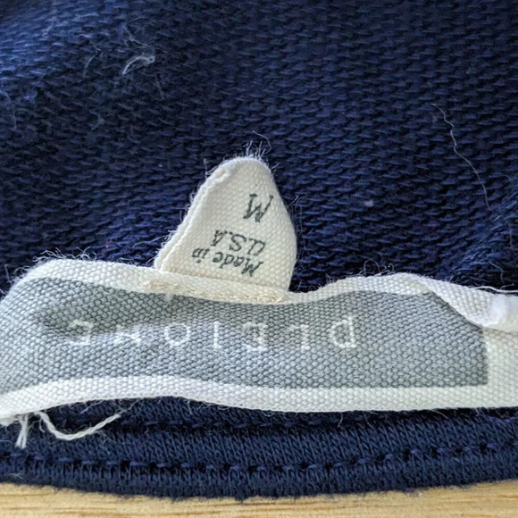 Pleione Stripe Bell Sleeves Blouse Size M Peplum Navy‎ Blue is Casual - Picture 5 of 8